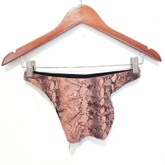 NEW!! PQ PilyQ Swim SIZE S Reversible High Cut Teeny Bikini Bottoms ONLY Animal - Picture 10 of 11
